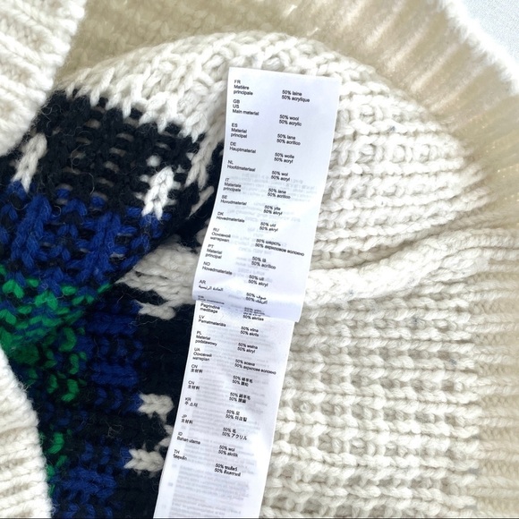 Maje Massimo Chevron Pattern Shaker Stitch Wool Blend Sweater - Picture 11 of 15